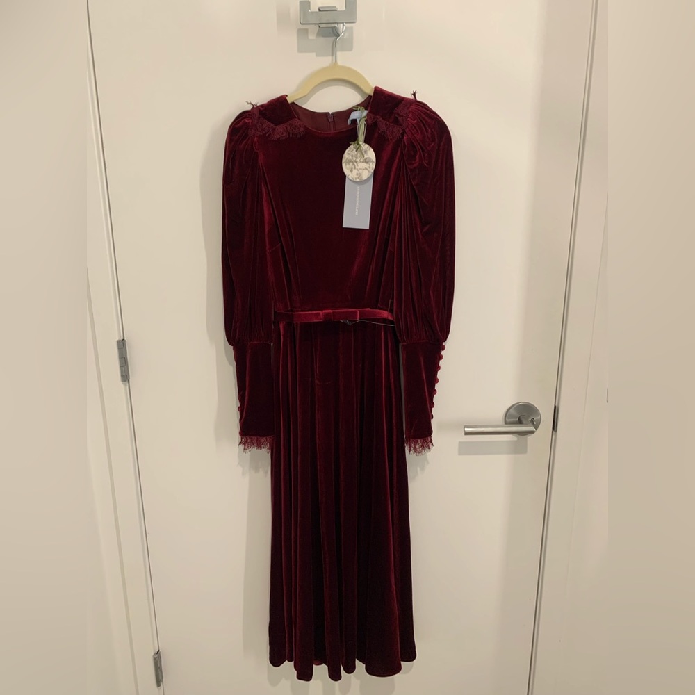NWT Nicola Bathie Helen Velvet Dress- SZ 0